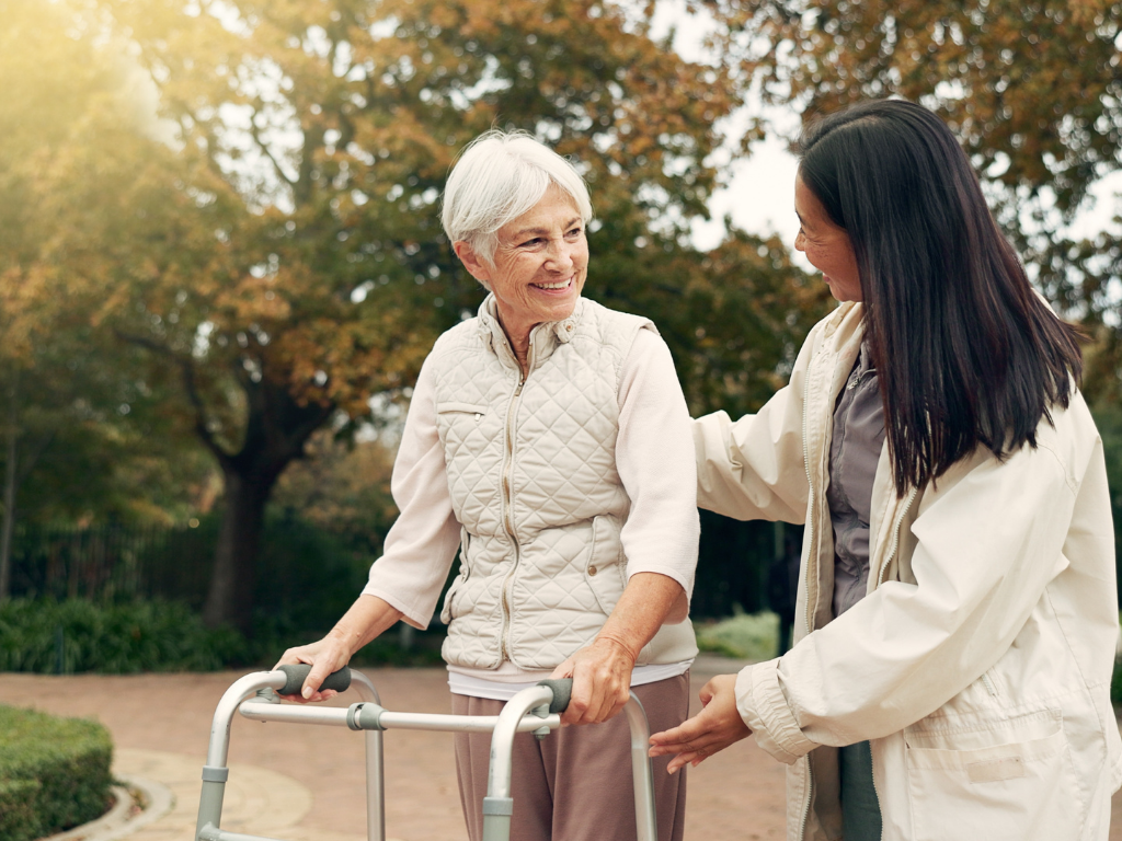 walking together senior home care in Massachusetts