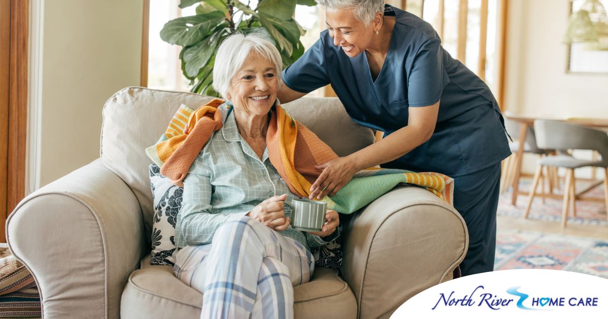 An aide provides home health care support for chronic conditions